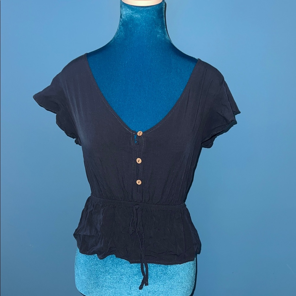 Blue Buttoned Blouse